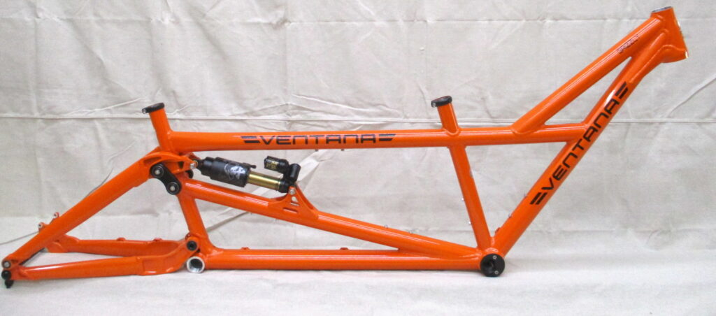 Ventana Grizzly MTB-Tandem. Rahmen von links Farbe Mango Tango