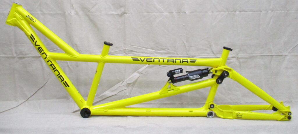 Ventana Grizzly MTB-Tandem, Rahmen von Links, Farbe Neon Yellow