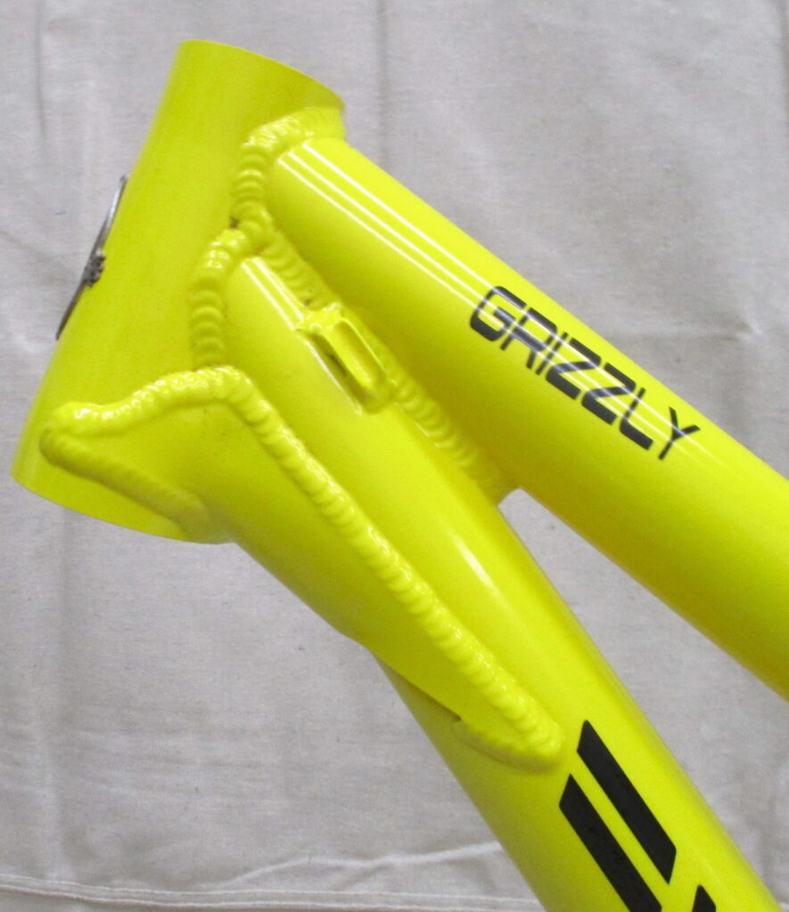 Ventana Grizzly MTB-Tandem, Steuerrohr von Links, Farbe Neon Yellow