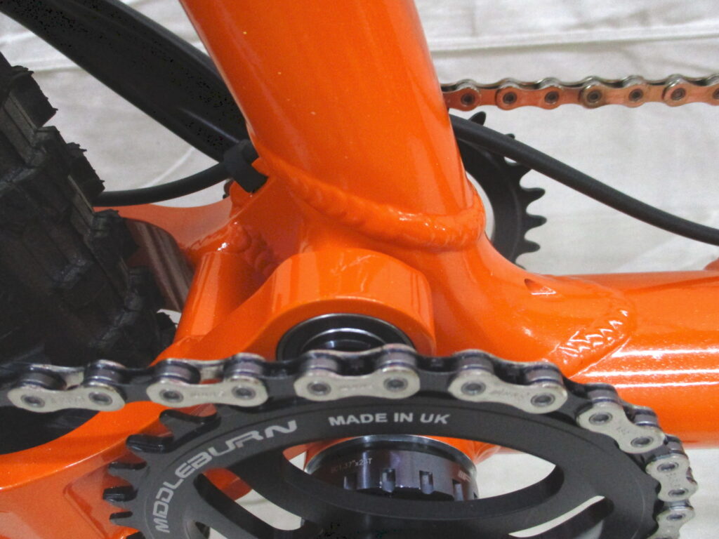 Ventana Grizzly MTB-Tandem, Tretlager mit Kurbel Farbe Mango Tango